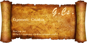Gyenes Csaba névjegykártya